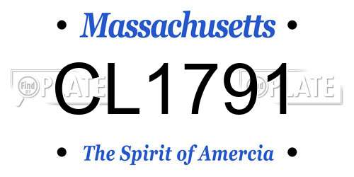 CL1791 Massachusetts License Plate