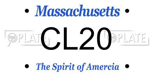 CL20 Massachusetts License Plate