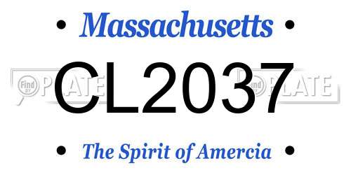CL2037 Massachusetts License Plate