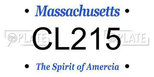 CL215 Massachusetts License Plate