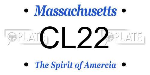CL22 Massachusetts License Plate