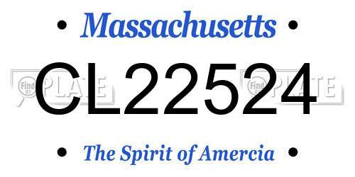 CL22524 Massachusetts License Plate