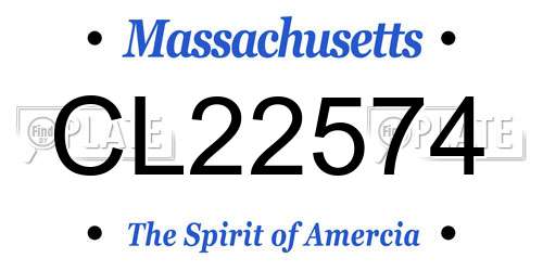 CL22574 Massachusetts License Plate