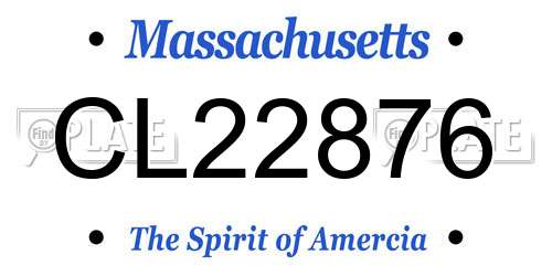 CL22876 Massachusetts License Plate