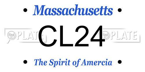 CL24 Massachusetts License Plate