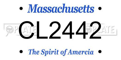 CL2442 Massachusetts License Plate