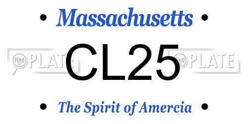 CL25 Massachusetts License Plate