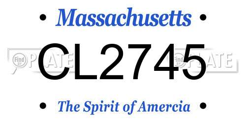 CL2745 Massachusetts License Plate