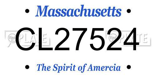 CL27524 Massachusetts License Plate