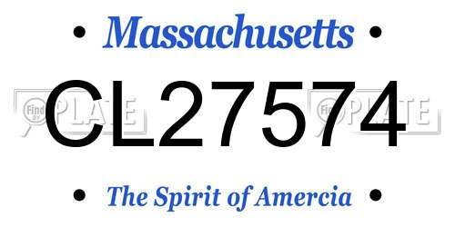 CL27574 Massachusetts License Plate