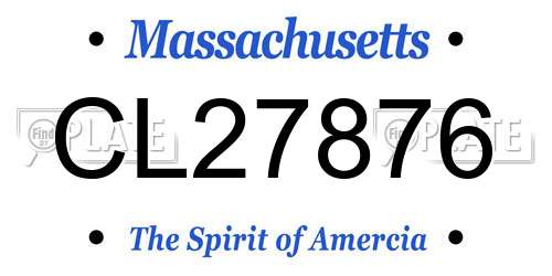 CL27876 Massachusetts License Plate