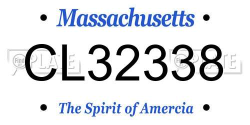 CL32338 Massachusetts License Plate