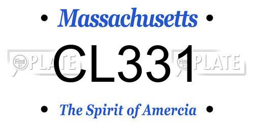 CL331 Massachusetts License Plate