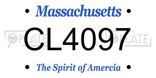 CL4097 Massachusetts License Plate