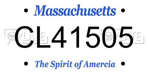 CL41505 Massachusetts License Plate