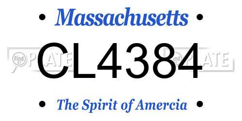 CL4384 Massachusetts License Plate