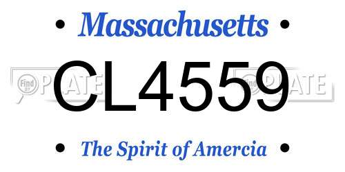 CL4559 Massachusetts License Plate