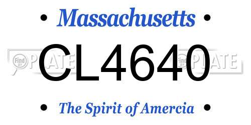 CL4640 Massachusetts License Plate