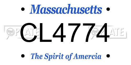 CL4774 Massachusetts License Plate