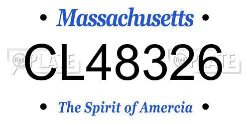 CL48326 Massachusetts License Plate