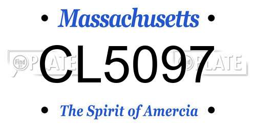 CL5097 Massachusetts License Plate