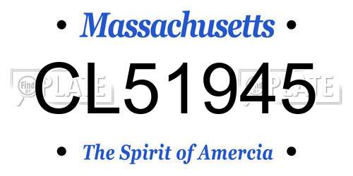 CL51945 Massachusetts License Plate