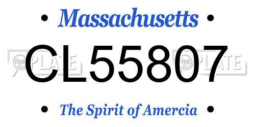 CL55807 Massachusetts License Plate