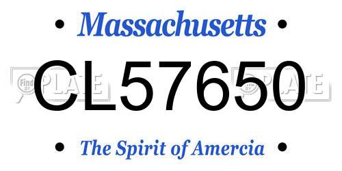 CL57650 Massachusetts License Plate