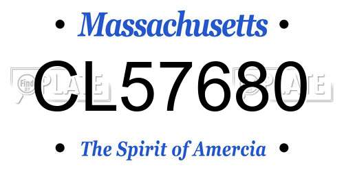 CL57680 Massachusetts License Plate