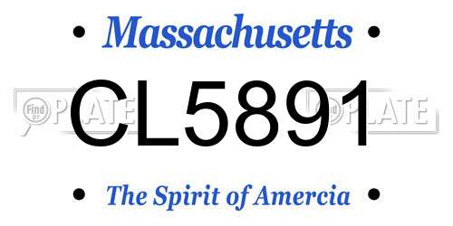 CL5891 Massachusetts License Plate