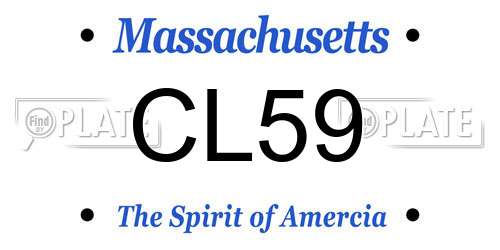 CL59 Massachusetts License Plate