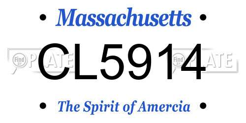 CL5914 Massachusetts License Plate