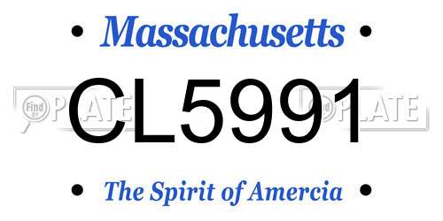 CL5991 Massachusetts License Plate