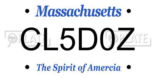 CL5D0Z Massachusetts License Plate