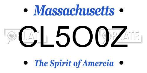CL5O0Z Massachusetts License Plate