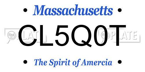 CL5Q0T Massachusetts License Plate
