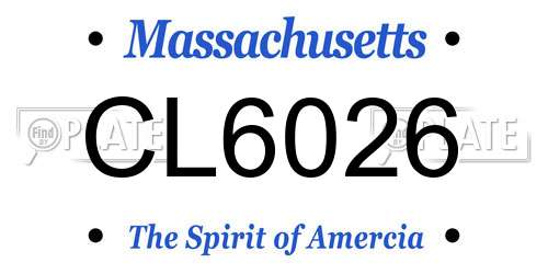 CL6026 Massachusetts License Plate