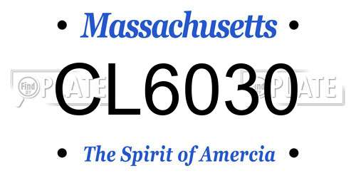 CL6030 Massachusetts License Plate