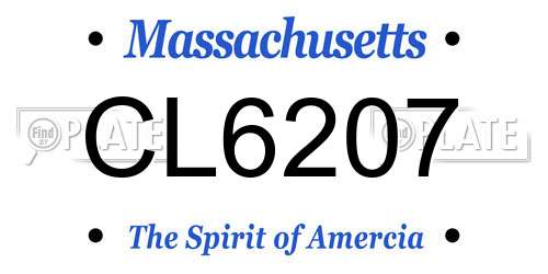 CL6207 Massachusetts License Plate