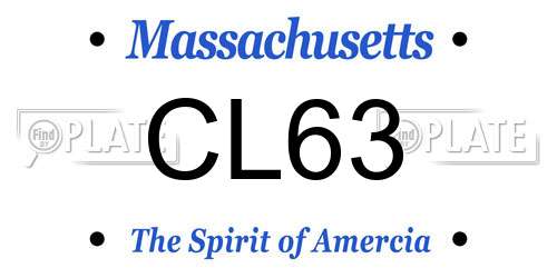 CL63 Massachusetts License Plate