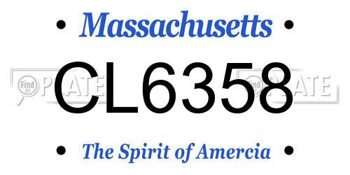 CL6358 Massachusetts License Plate