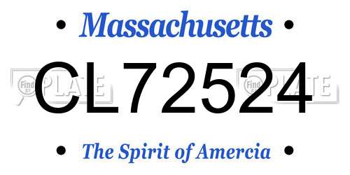 CL72524 Massachusetts License Plate