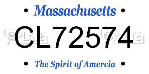 CL72574 Massachusetts License Plate