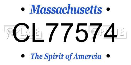 CL77574 Massachusetts License Plate