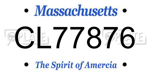 CL77876 Massachusetts License Plate