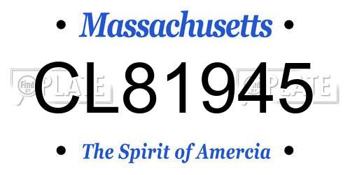 CL81945 Massachusetts License Plate