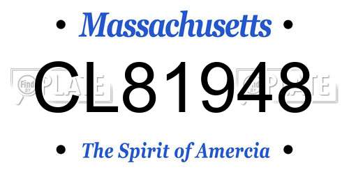 CL81948 Massachusetts License Plate