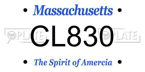 CL830 Massachusetts License Plate
