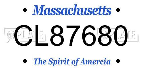CL87680 Massachusetts License Plate