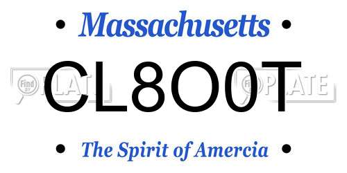 CL8O0T Massachusetts License Plate